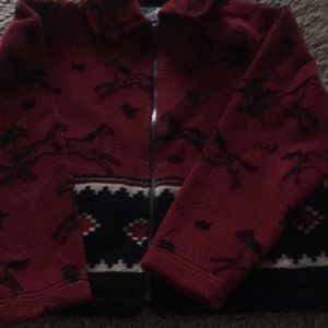 Fleece southwestern zip up jacket
